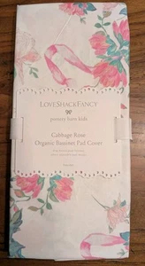 POTTERY BARN KIDS LoveShackFancy Cabbage Rose Organic Bassinet Pad Cover-NWT - Picture 1 of 3