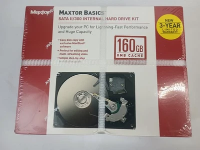 Maxtor Basics 160GB SATA II/300 Internal Hard Drive Kit New - Image 1 of 4
