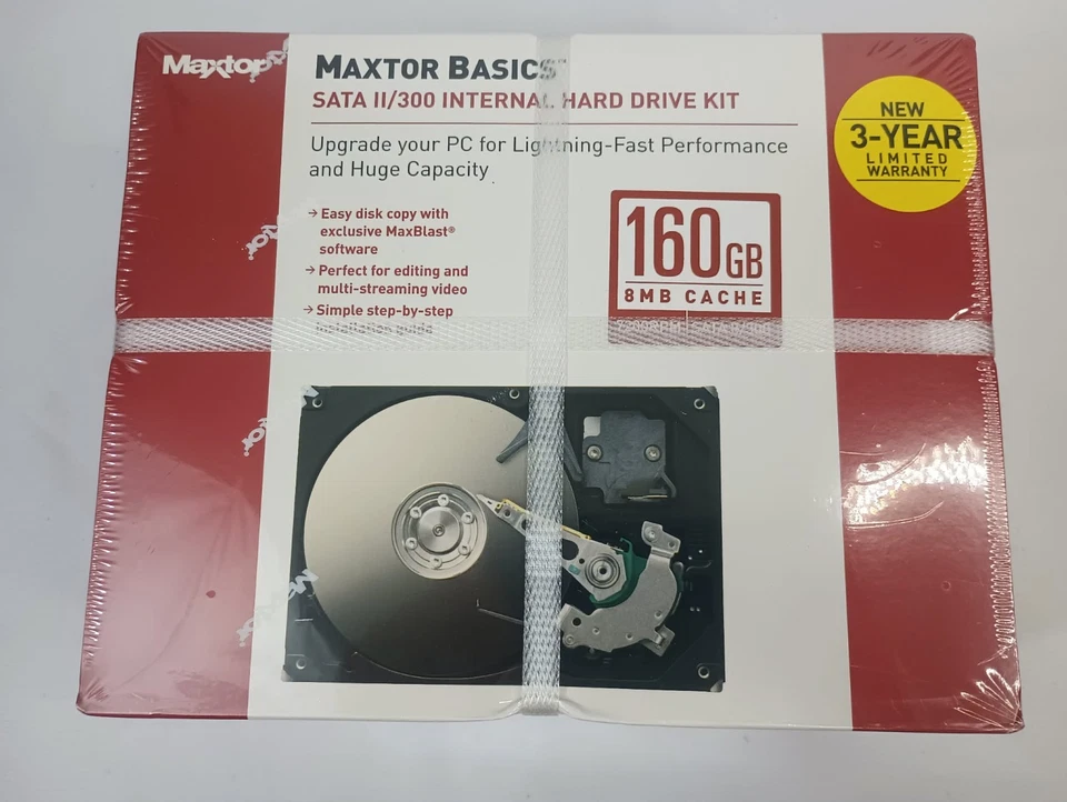 Maxtor Basics 160GB SATA II/300 Internal Hard Drive Kit New - Image 1 of 4