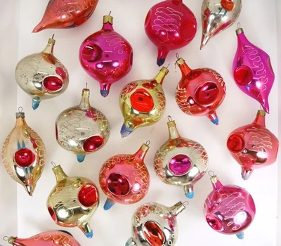 Deep Indent Mercury Christmas Ornament Soviet Tree Decoration Big Bight Balls - Image 1 of 4