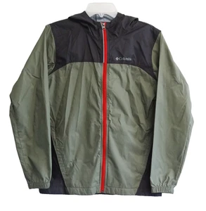 COLUMBIA Rain Jacket Youth Size Large (14/16) Green Waterproof Full Zip Hooded - Picture 1 of 7