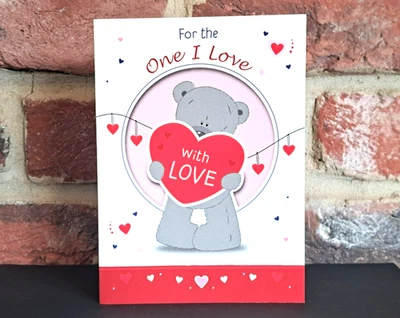 CARDLINE Happy Birthday For The One I Love Card Red Envelope Size 7" x 5" **UK MADE**