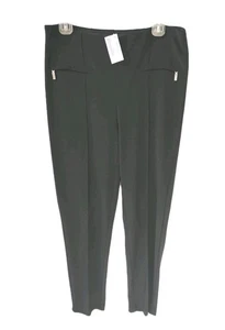 Joseph Ribkoff Knit Ankle Pants 12 Black Knit Slim Fit Slacks Skinny Leg L NEW  - Picture 1 of 7