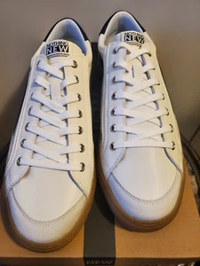 Nothing New Saga One Herren klassische Court Turnschuhe, cremeweiß & blau, Größe 10 M - Bild 1 von 5