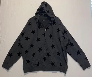 Torrid Womens XL Gray Star Design Full Zip Hoodie Sweat Shirt Jacket - Picture 1 of 8