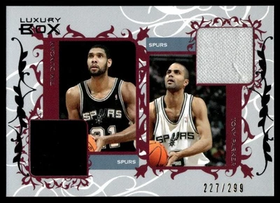 2006-07 Topps Luxury Box Courtside Tim Duncan/Tony Parker Patch /299 Spurs - Image 1 of 2