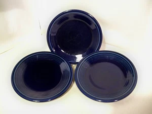 FIESTAWARE COBALT BLUE 7.25"  SALAD PLATES, set of 3 - Picture 1 of 5