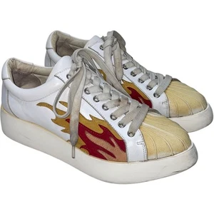 Sneakers Jeffrey Campbell HOT ROD in pelle bianca con plateau taglia: 8M - Foto 1 di 8