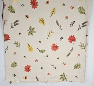 Herbst Tischdecke Quadratisch 60" Herbstfarben Blätter Pilze Druck 100% Baumwolle - Bild 1 von 5