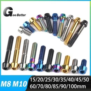 M8 M10x15~100mm Titanium Bolts Taper Head Allen Key Ti Screws for Motorcycle - Picture 1 of 8