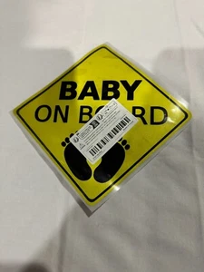 1pc Reflective Car Decal Sticker Yellow Black Triangle Decor Baby on Board 6"x6" - Picture 1 of 1