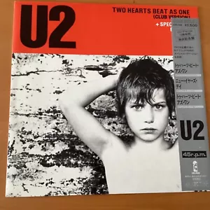 U2 TWO HEARTS BEAT AS ONE JAPAN 12 INCH OBI 15S-184 - Picture 1 of 5
