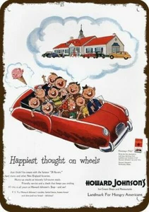 1950 HOWARD JOHNSON'S Ice Cream Shop & Restaurant DECORATIVE REPLICA METAL SIGN - Picture 1 of 1