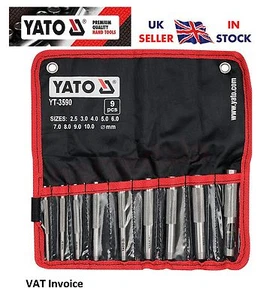 Juego de punzones profesionales Yato para tablero de cuero plástico de goma 9 piezas YT-3590 - Imagen 1 de 1