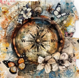 AALL & Create LAYER IT UP Washi Tape - #115 ANTIQUE WAYFINDER, Compass - Picture 1 of 2
