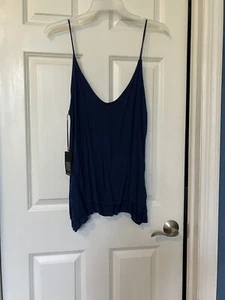 NWT Michael Lauren Women Blue Sleeveless Top S Spaghetti Straps - Picture 1 of 10