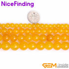  Yellow Agate Round Natural Gemstone Beads For Jewelry Making 2mm Big Hole Stran