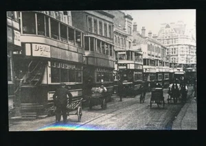 LONDON ELEPHANT + CASTLE 1911 COSTERMONGERS TRAMS etc PHOTO - Picture 1 of 2