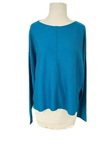 Suéter túnica cuello redondo Eileen Fisher talla XS verde azulado tencel algodón seda - Imagen 1 de 9