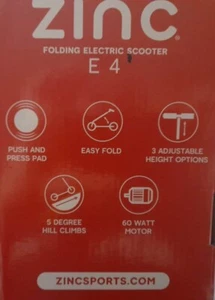 Zinc Sports Electric Scooter - Picture 1 of 2