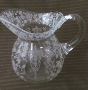 1940s ROSE POINT Cambridge Glass Large Pitcher~80oz Doulton Shape #3400 8.5" - Picture 1 of 11