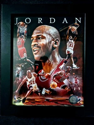 Фотоколлаж Майкла Джордана 8x10 2011 фотография в рамке редкая верхняя дека - Изображение 1 из 4