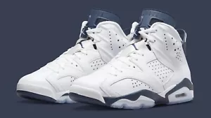 Nike Air Jordan 6 Retro Midnight Navy White Shoes Sneaker Mens Size US 10.5 NEW✅ - Picture 1 of 12