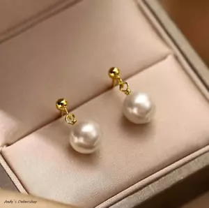 Ohrringe Ohrstecker Ohrschmuck Perlen Strass Silber Gold Damen 2 Stück Paar GOLD - Bild 1 von 4