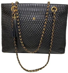 BALLY SWITZERLAND🇨🇭MEDIUM BLACK QUILTED TOTE BAG - Picture 1 of 1