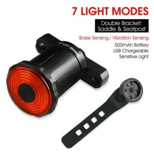 WEST BIKING Smart Light Bike Luce Coda Posteriore Sensore Freno Auto Start Stop LED - Foto 1 di 12