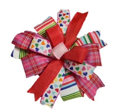 Arco hecho a mano de San Valentín para colgador de puerta, buzón, corona, arco de árbol, vacaciones Foto 1 de 2