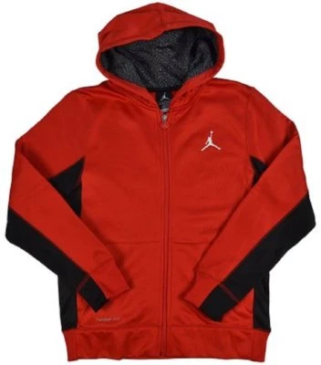 Sudadera con Capucha Air Jordan Therma-Fit Cremallera Completa Juvenil [Gimnasio Rojo y Negro] Foto 1 de 2