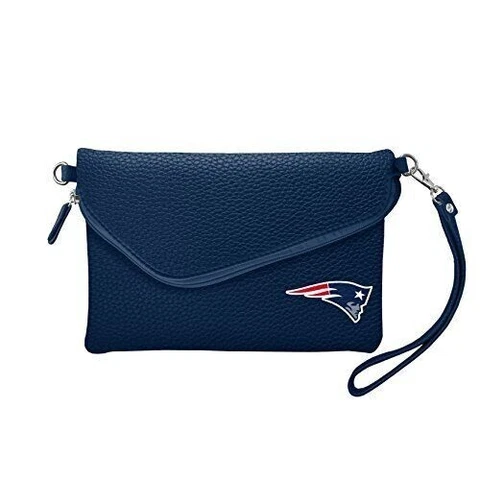 Official NFL New England Patriots Pebble Fold Over Crossbody Purse Cover