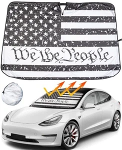Car Windshield Sun Shade visor "we the people " For Tesla Model 3 Y - Picture 1 of 4