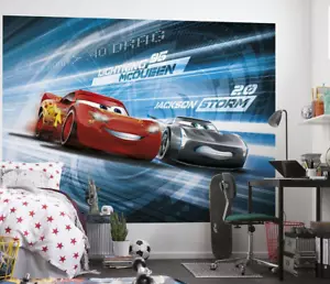 Junge Schlafzimmer Tapete Disney Cars Wandbild 100x72 cm Blau Dekor Lightning Mc - Bild 1 von 6