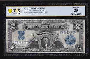 US 1899 $2 M&A Silver Certificate Note FR 258 PCGS 25 VF (569) - Picture 1 of 2