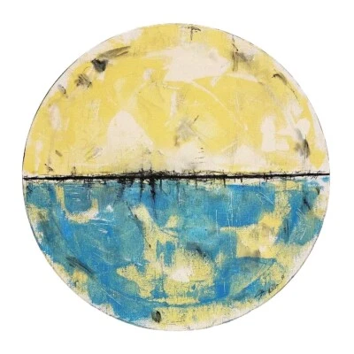 Pintura redonda mínima moderna abstracta original Nº570 de K.A.Davis Art Foto 1 de 4