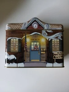 Cranberry Creek Library Lidded Aluminum Box Building Shaped Recipe Tin - Picture 1 of 9