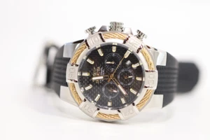 Invicta 28883 Bolt 52MM Black Dial Quartz Chronograph Silicone Strap Watch - Picture 1 of 5
