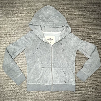 Молодежный пуловер с капюшоном Hollister размер M для девочек с длинным рукавом на молнии серый - Изображение 1 из 4