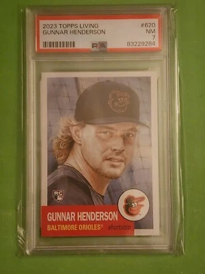 2023 Topps Living Set - #620 Gunnar Henderson (RC) PSA 7 - Image 1 of 2