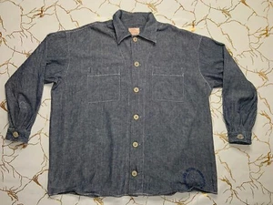 Bintage Diesel J&W Workshirt Men Gray Button Up Shirt Size XL 2XL Relaxed - Picture 1 of 8