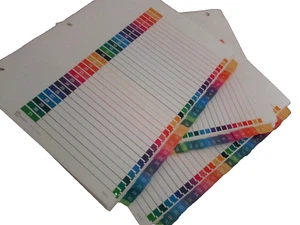 AVERY white notebook INDEX DIVIDERS printed 1-31 rainbow colored tabs (office - Picture 1 of 7