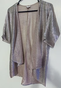 #138 LuLaRoe Bianka Kimono Mädchen Gr. 3 passt 4-6 rosegold metallic Weihnachten - Bild 1 von 9