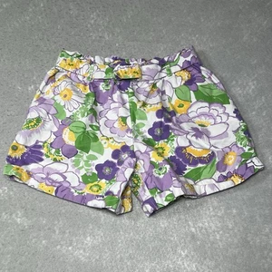 Janie And Jack Girls Size 12 Purple Floral Shorts Lavender Floral Elastic Waist - Picture 1 of 9