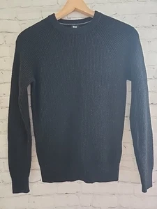 Maglione uomo Uniqlo Heattech taglia S grande misto lana girocollo grigio erica a costine - Foto 1 di 6