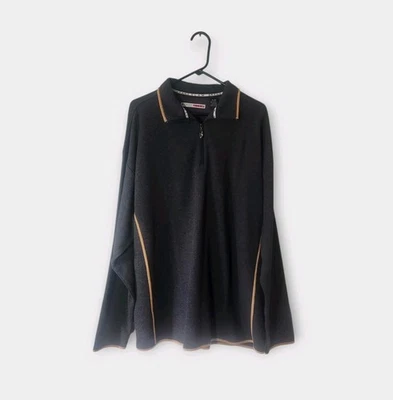 NWT Grandslam Pullover Top Mens Size XL Gray Gold Trim 1/4 Zip - Image 1 of 4