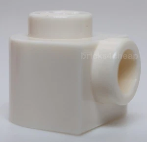 Lego 5x White Brick Round 1 x 1 x 2/3 Half Circle Extended with Stud on Side - Picture 1 of 2