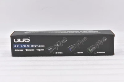 UUQ 3-9X40 Rifle Scope, Red Green Rangefinder Reticle Sight Fits 20mm (w/mounts)