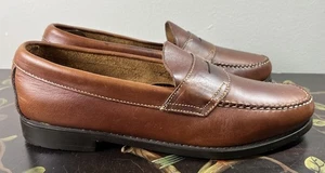 G H BASS WEEJUNS "PARKER" Men's Sz 9.5 D Shoes, Penny Loafer, Brown Leather - Picture 1 of 8